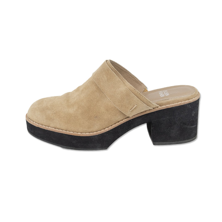 Eileen Fisher Hiya Beige Suede Platform Mule