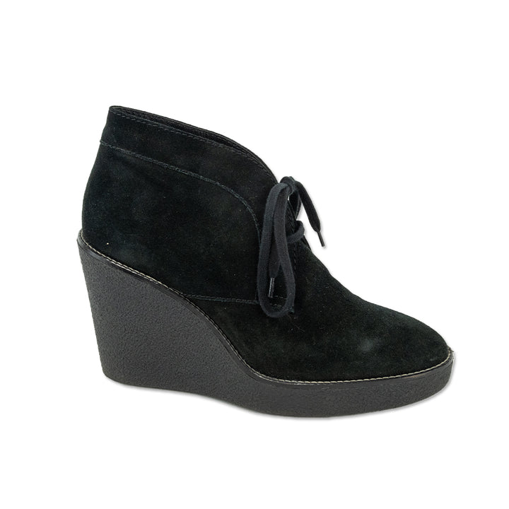 Aquatalia Vianna Black Suede Wedge Booties