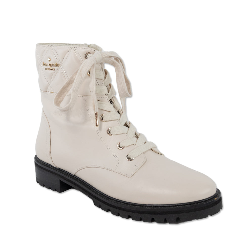 Kate Spade White Leather Billie Booties