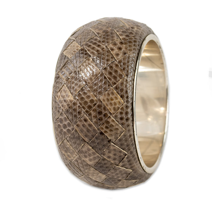 Bottega Veneta Snakeskin Large Bangle