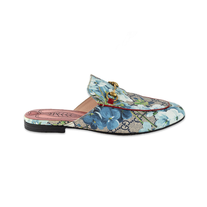 Gucci Supreme Blooms Canvas Princetown Mules