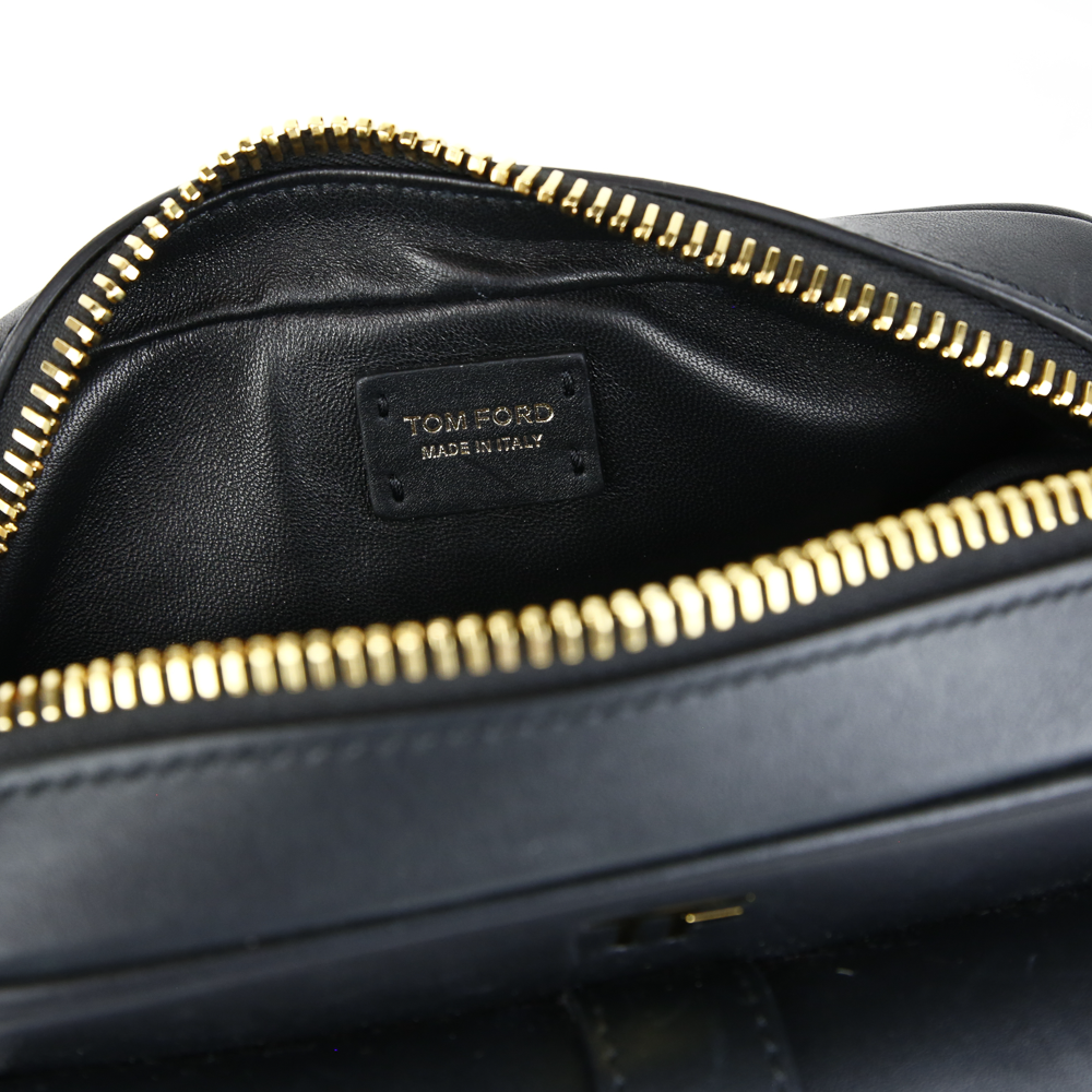 Tom Ford Hollywood Black Leather T-Twist Camera Bag