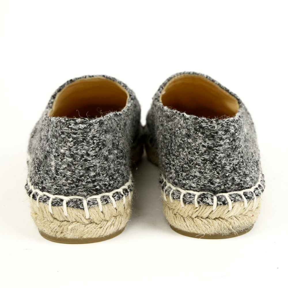 Chanel Gray Wool CC Espadrilles