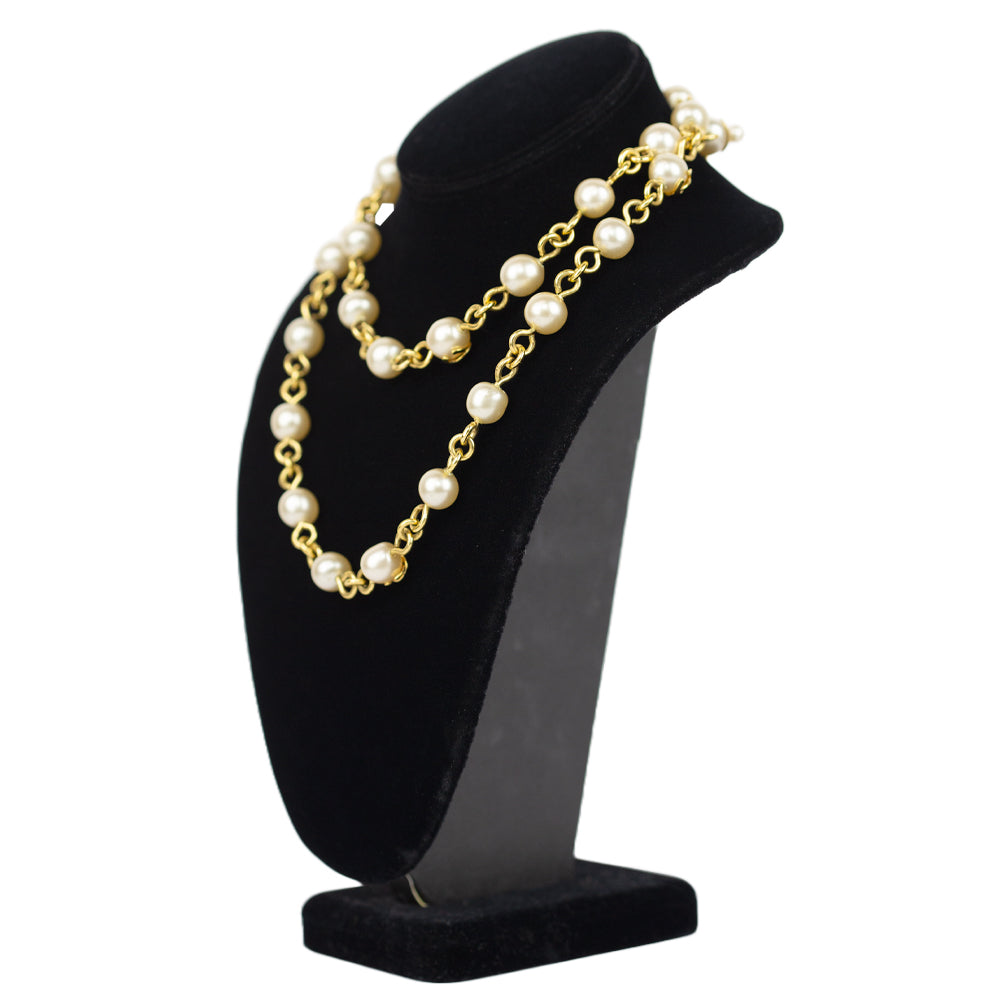 Chanel Vintage Gold & Pearl Toggle Necklace