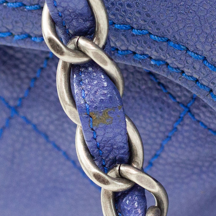 Chanel Blue Glazed Caviar Leather Coco Rider Flap Bag