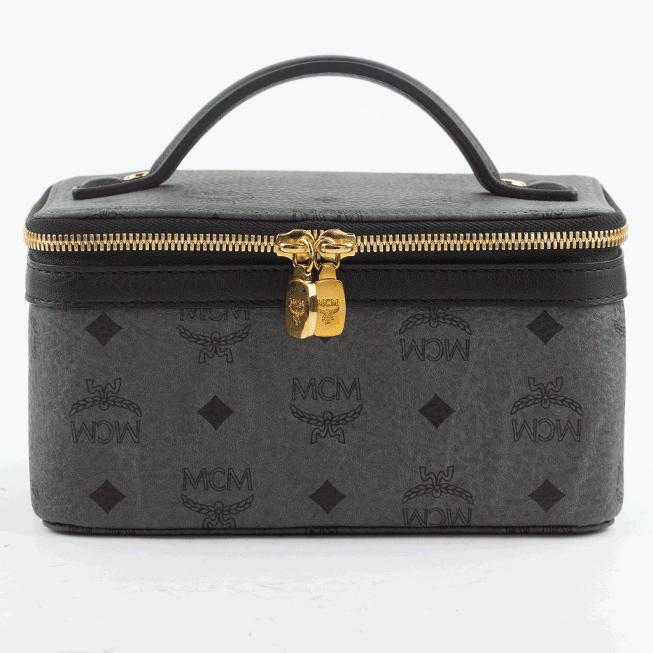 front view of MCM Rockstar Gray Visetos Vanity Case