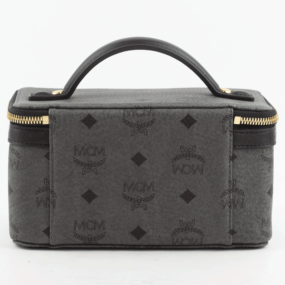 back view of MCM Rockstar Gray Visetos Vanity Case