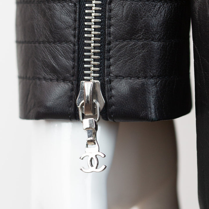 Chanel Leather Patchwork Quilted Long Coat