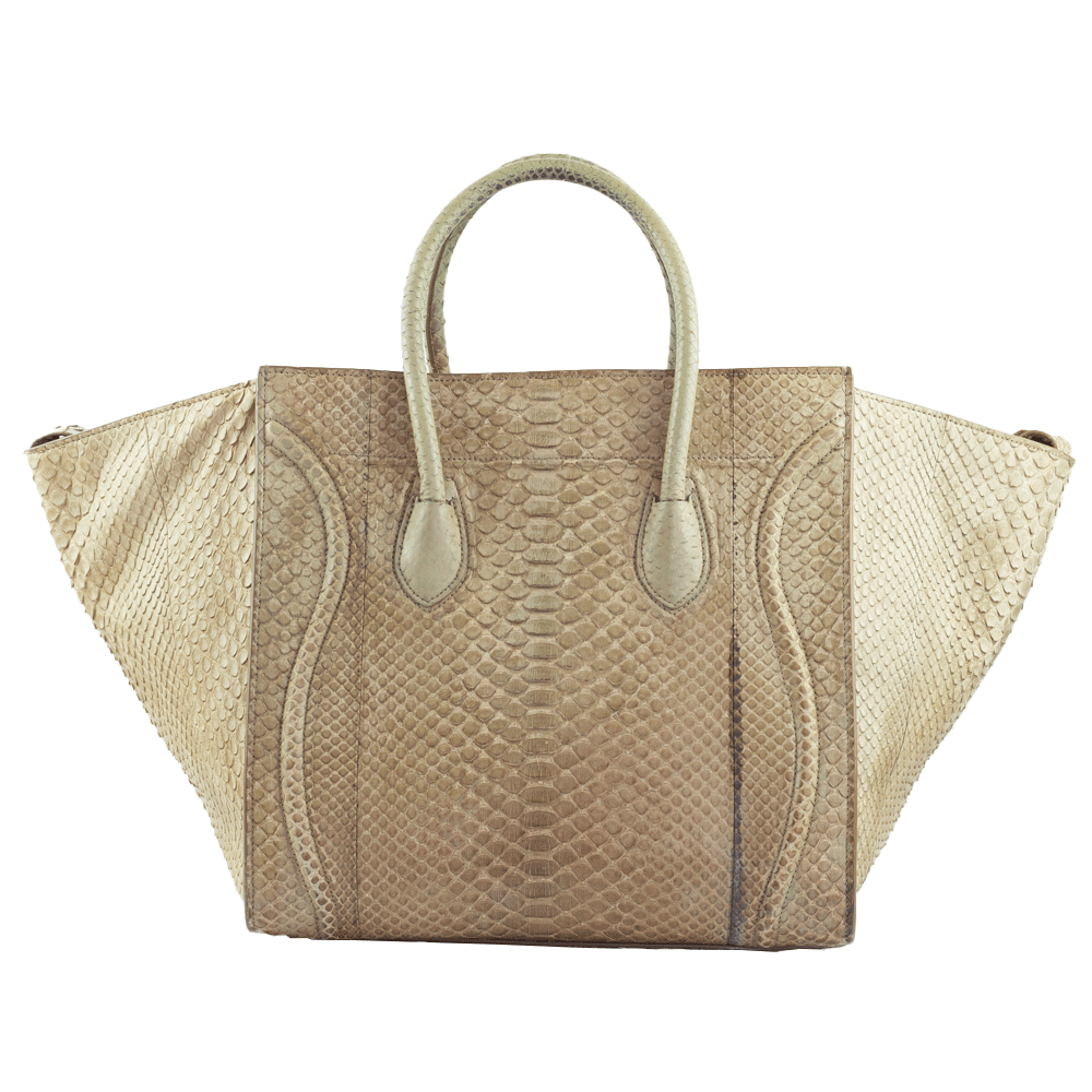 back view of Celine Beige Python Medium Phantom Tote Bag