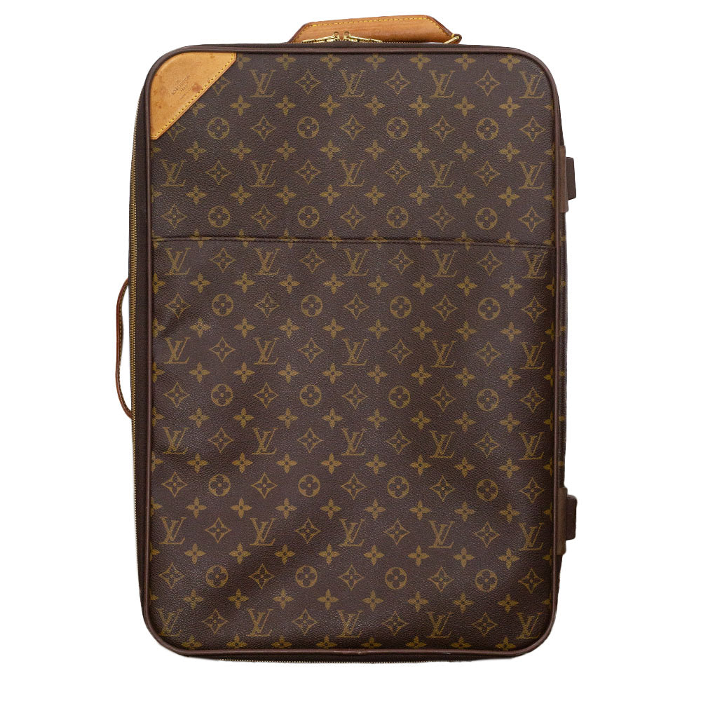 front view of Louis Vuitton Vintage Pegase 55 Monogram Rolling Suitcase