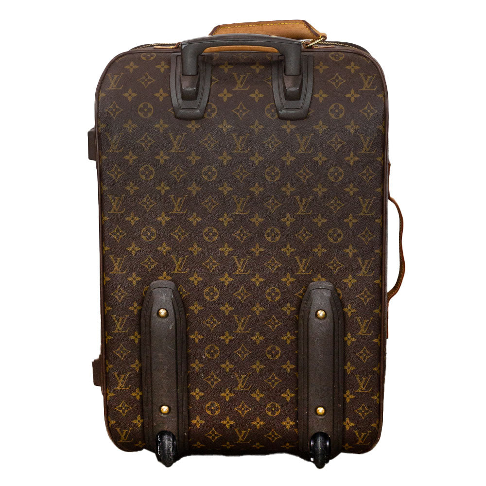 back view of Louis Vuitton Vintage Pegase 55 Monogram Rolling Suitcase