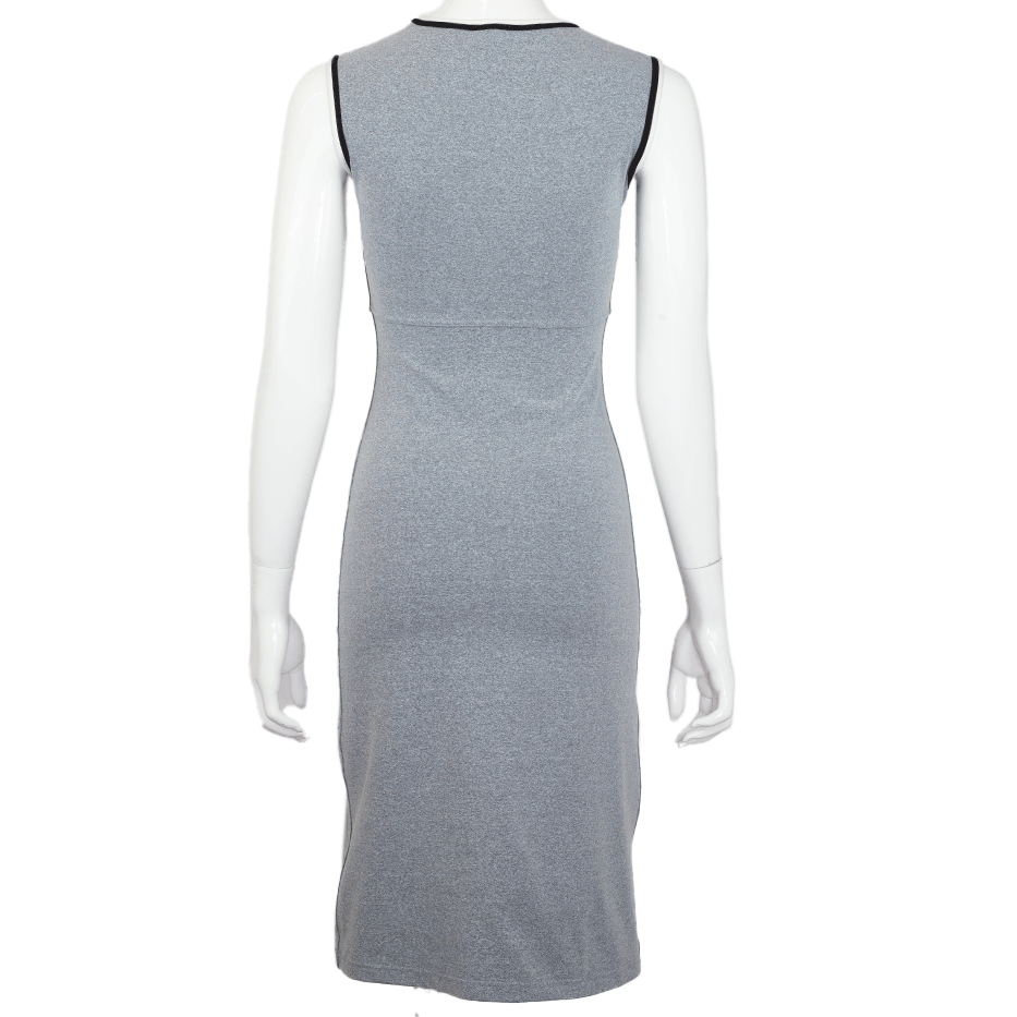 back view of Chanel Gray Knit Logo Tennis Dress