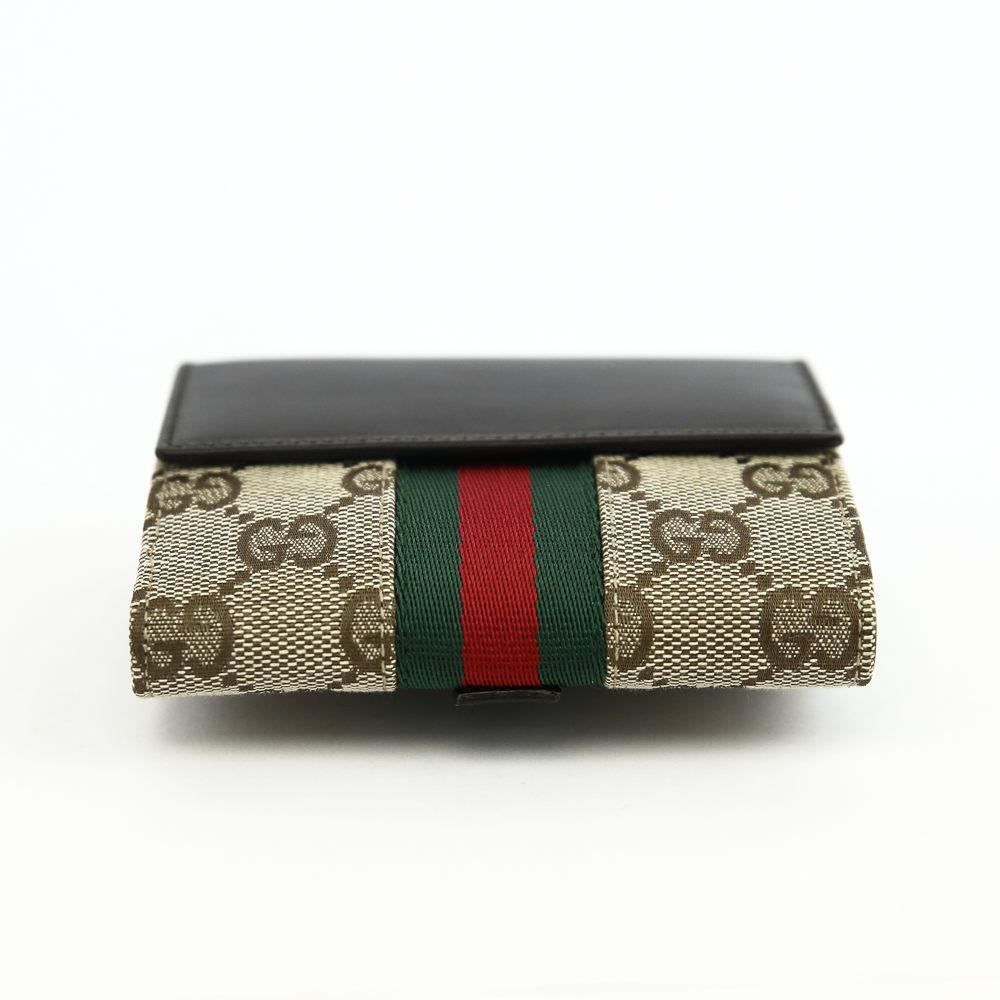 base view of Gucci GG Canvas & Leather Jackie Compact Wallet