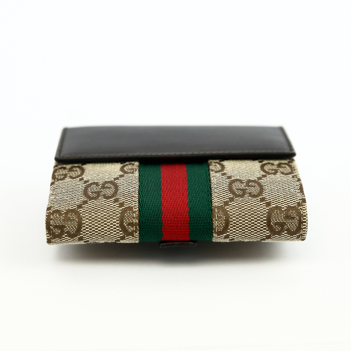 base view of Gucci GG Canvas & Leather Jackie Compact Wallet