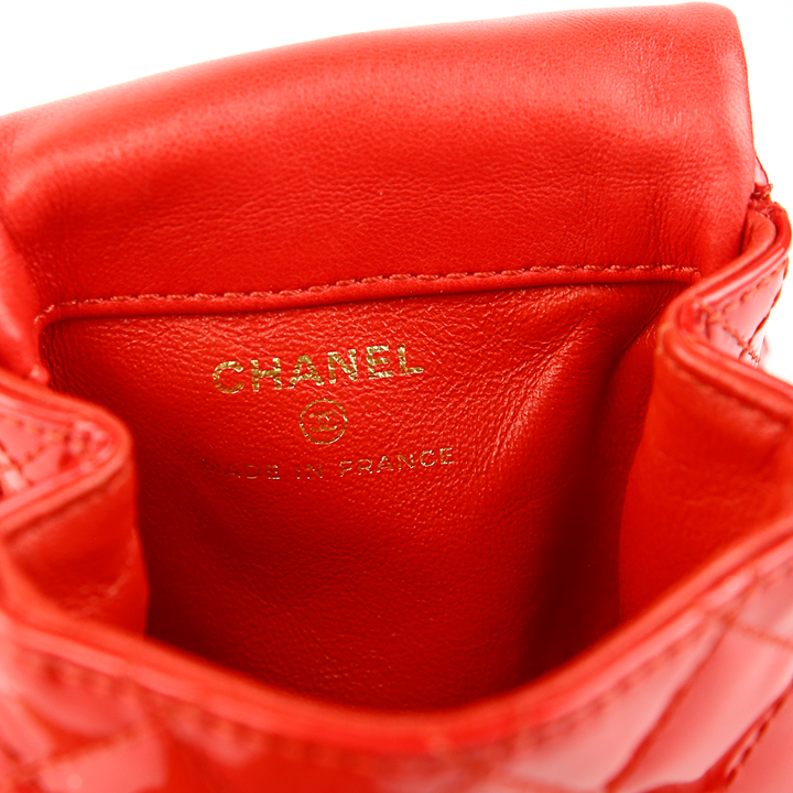 Chanel Red Quilted Patent Leather 2.55 Mini Ankle/Wrist Bag