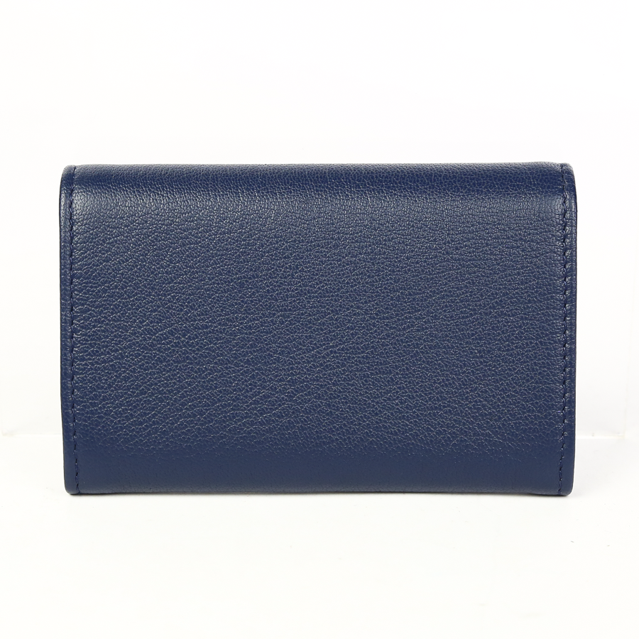 Back view of Chanel Navy Leather Lucky Clover Card Case