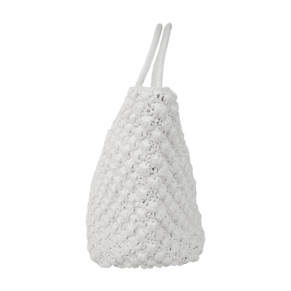 Dolce & Gabbana White Fefe Crochet Tote Bag