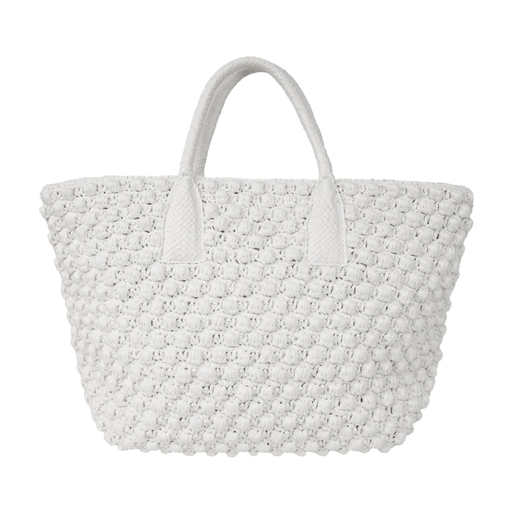 Dolce & Gabbana White Fefe Crochet Tote Bag