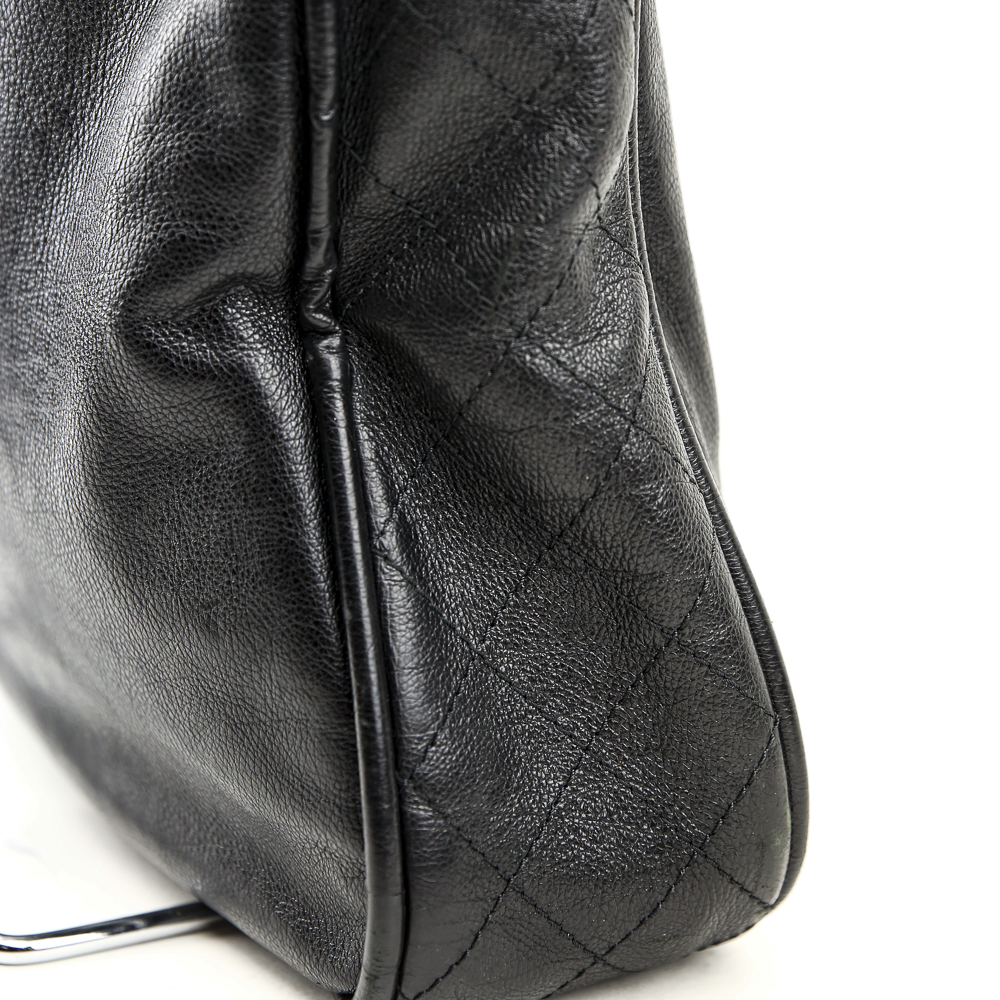 side view of Chanel Black Calfskin Coco Curve Hobo