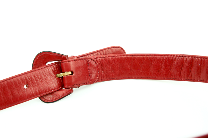 strap view of Chanel Vintage Red Leather Belt Bag