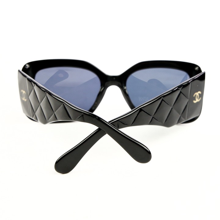 Back view of Chanel Black Quilted Side Sunglasses