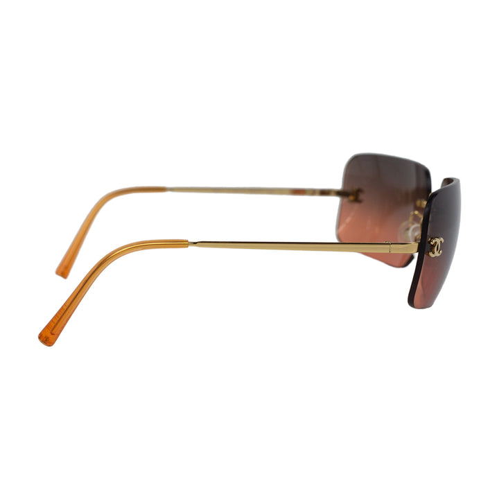 Chanel Rimless Orange Gradient CC Sunglasses