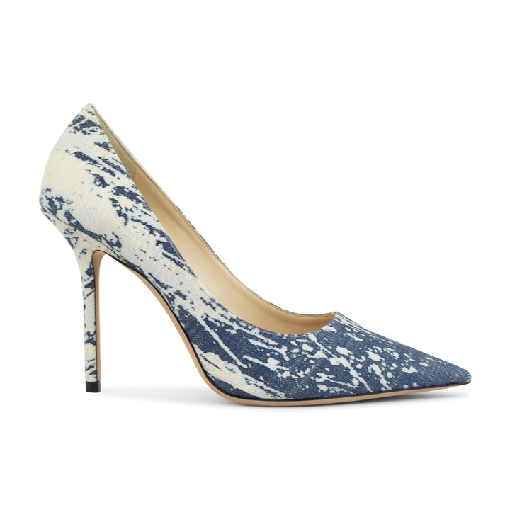 Jimmy Choo Acid Wash Denim High Heel Pumps