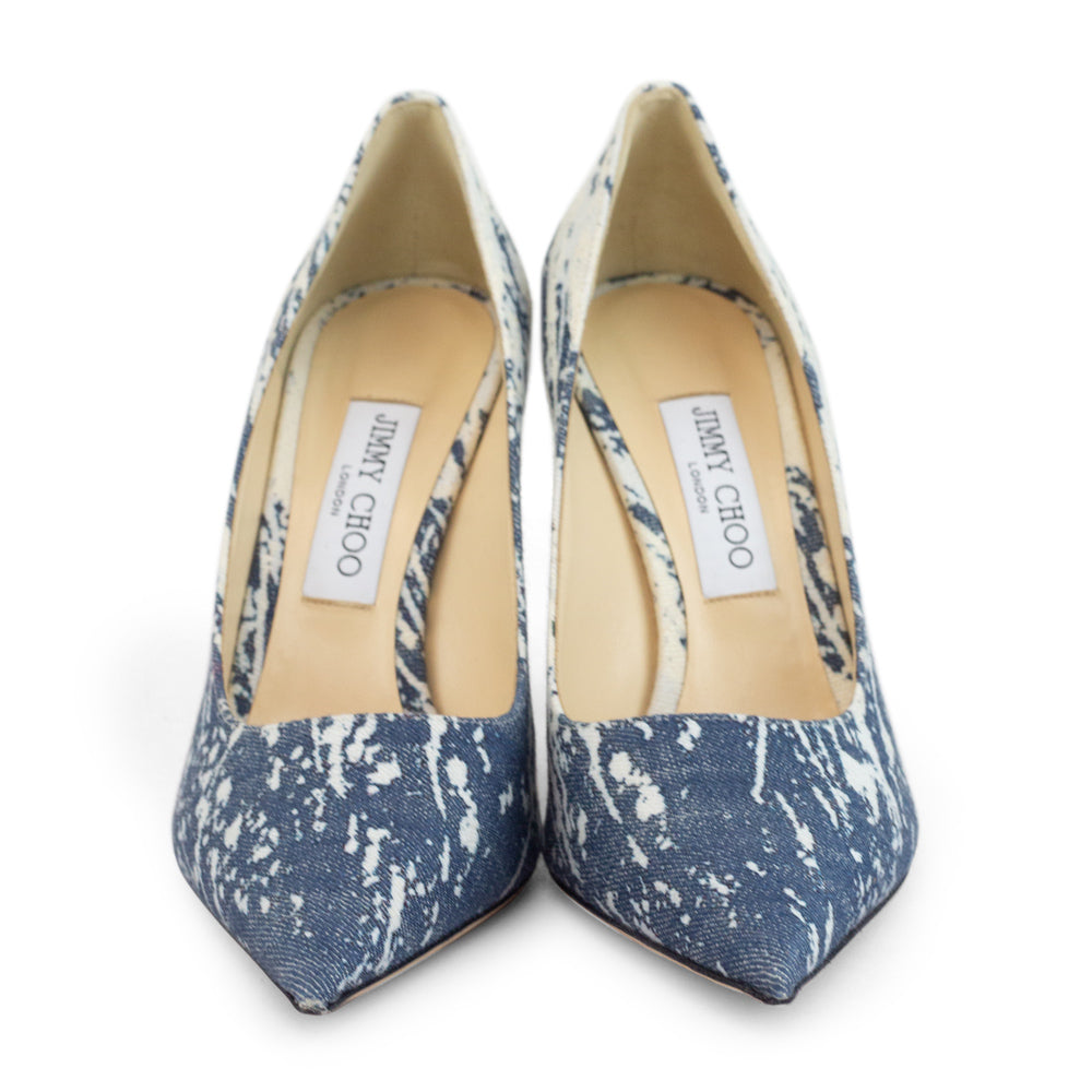 Jimmy Choo Acid Wash Denim High Heel Pumps