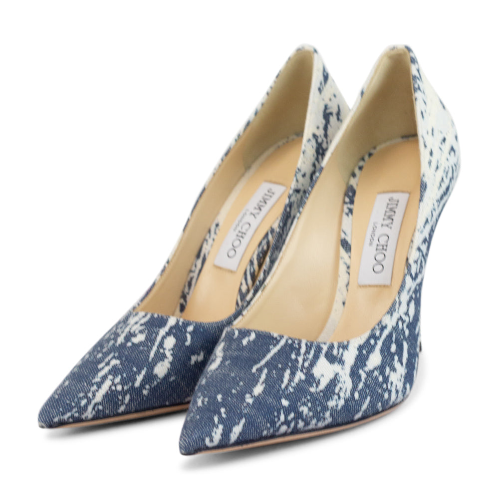 Jimmy Choo Acid Wash Denim High Heel Pumps