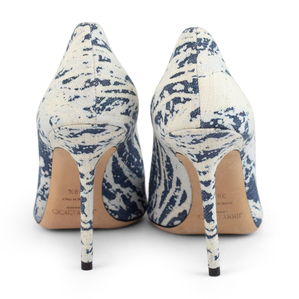 Jimmy Choo Acid Wash Denim High Heel Pumps