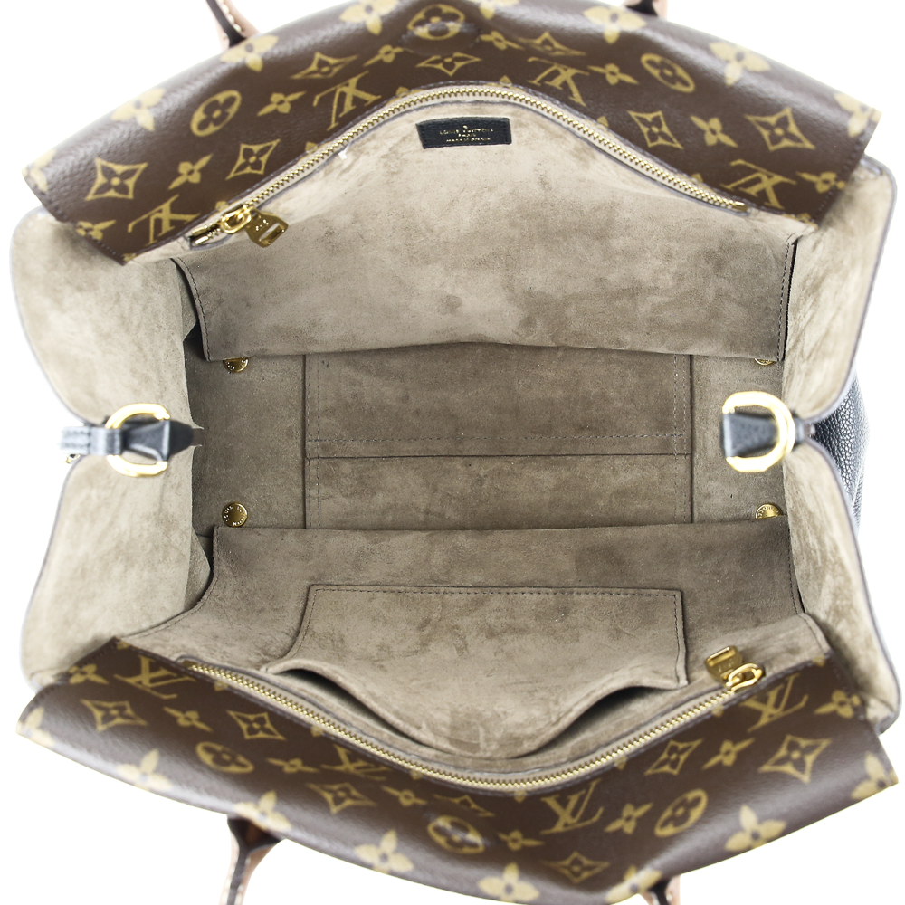 interior view of Louis Vuitton Monogram Canvas & Black Leather W PM Bag