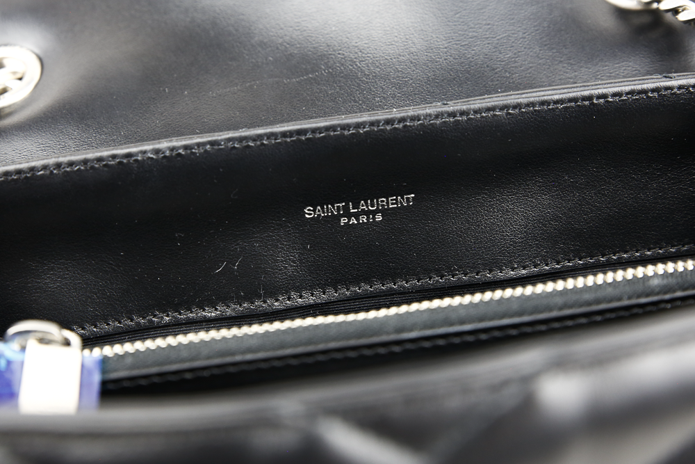 Saint Laurent LouLou Medium Bag in Black Matelassé Y Leather