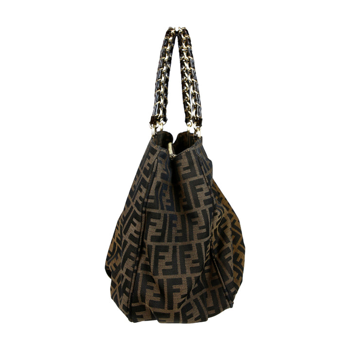 Fendi Large Zucca Canvas Mia Shoulder Bag