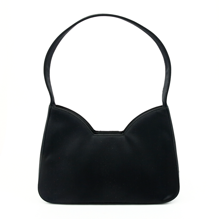 back view of Prada Black Satin Vintage Top Handle Bag