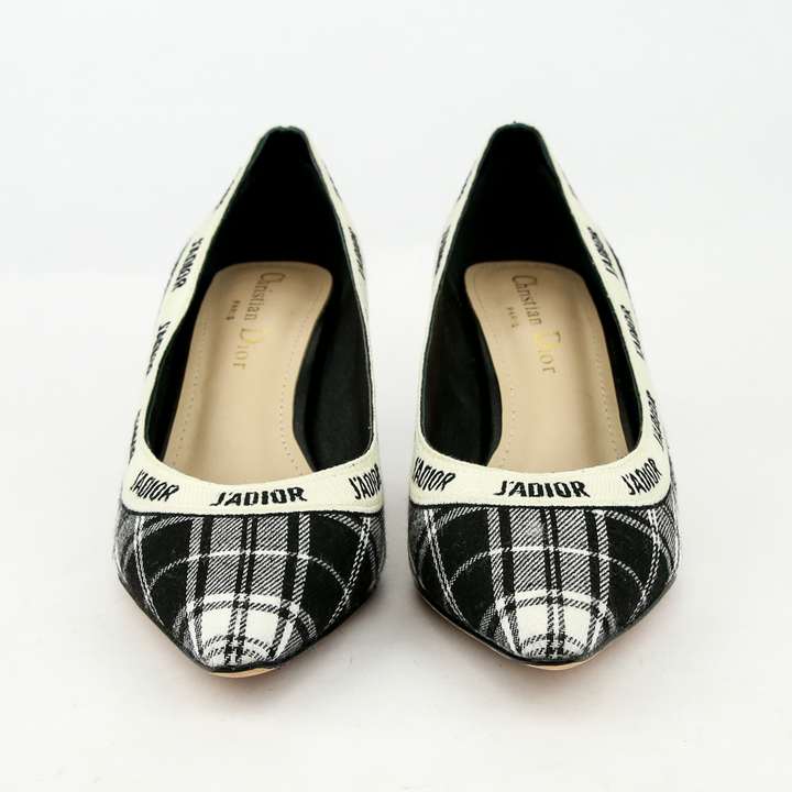 front view of Dior Tartan Check J'ADIOR Low Heel Pumps