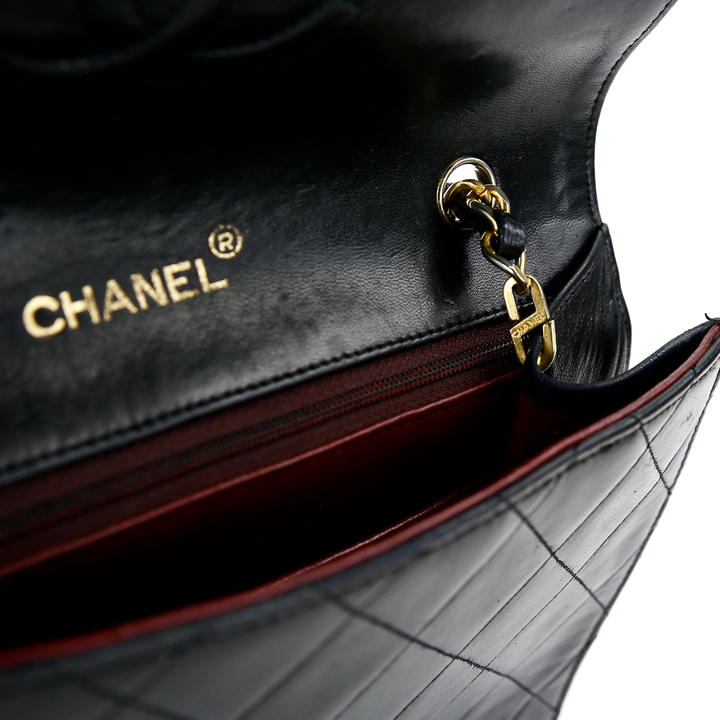 Chanel Vintage Black Quilted Envelope Flap Bag