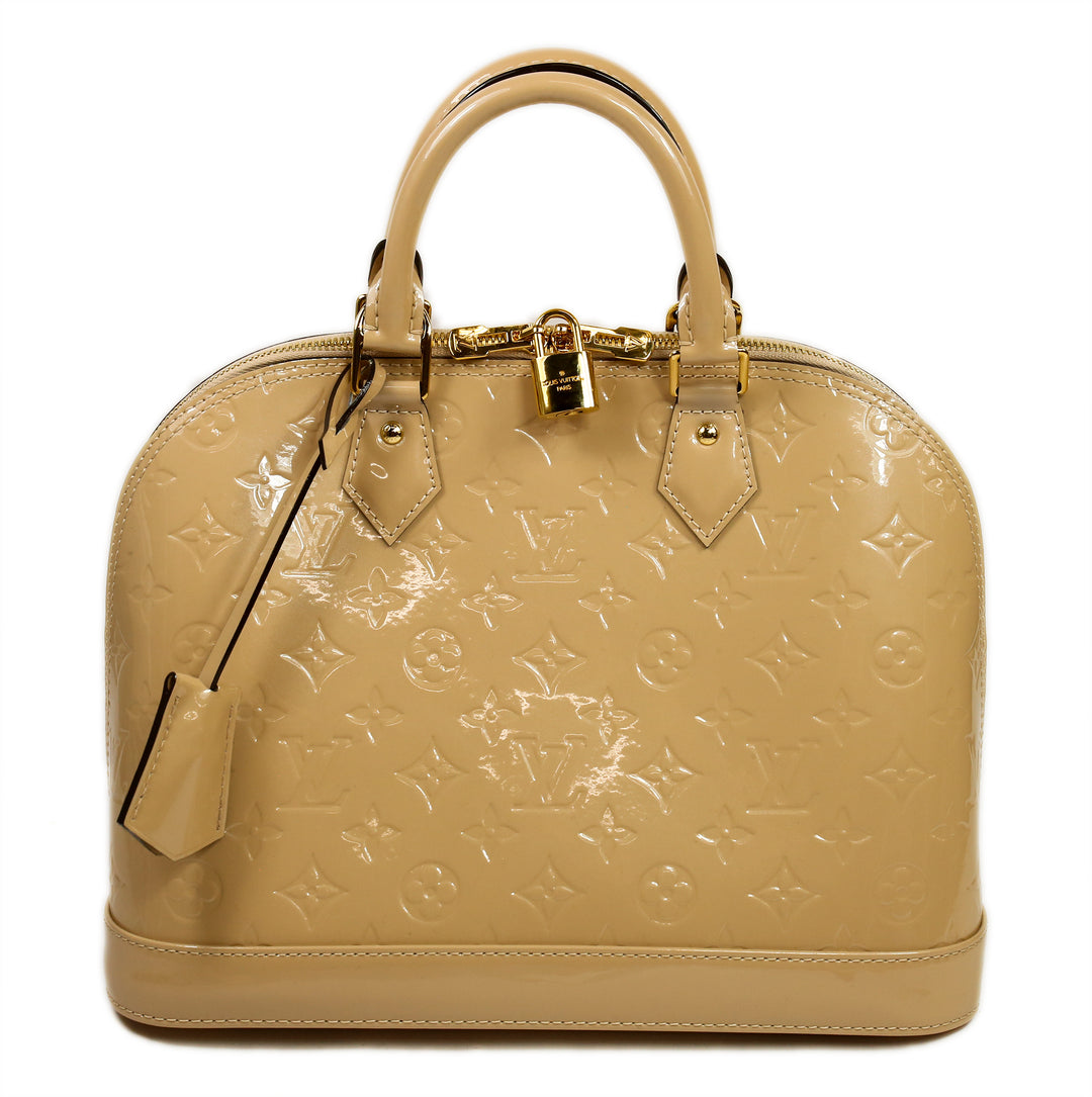 Louis Vuitton Beige Vernis Monogram Leather Alma PM