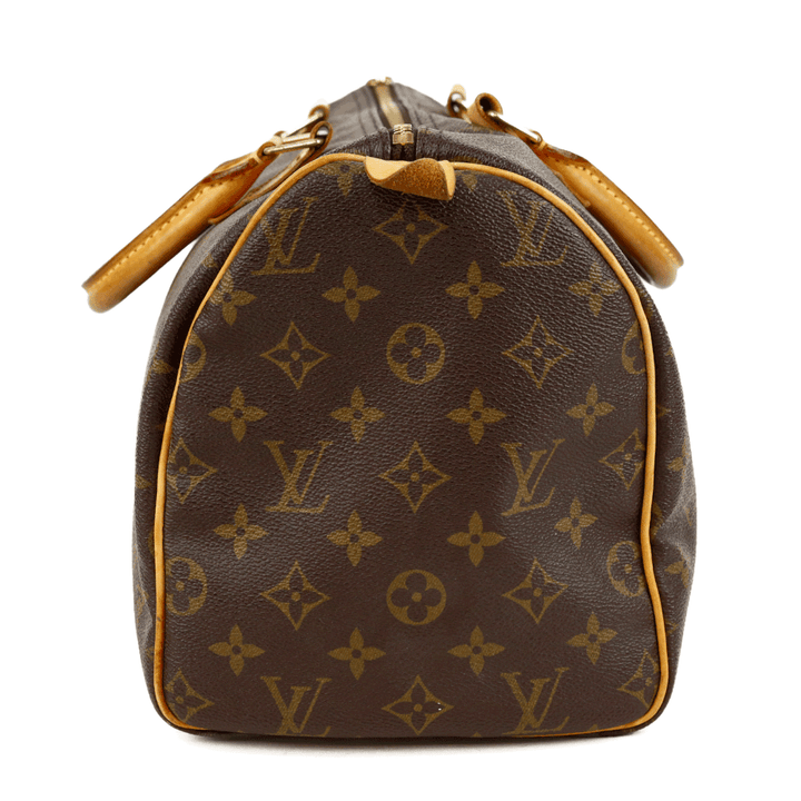 side  view of Louis Vuitton Monogram Speedy 30