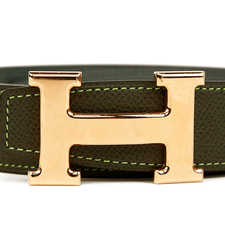 Hermès Reversible Leather H Buckle Belt