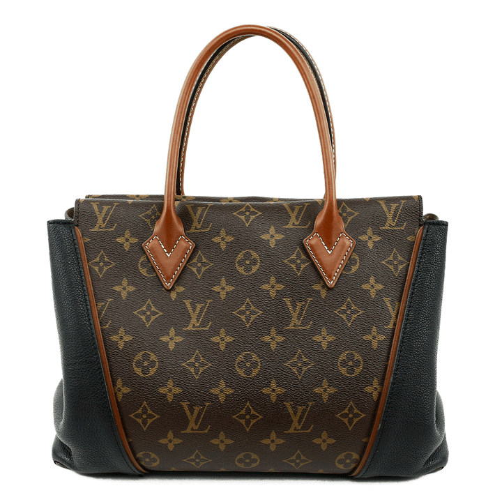 front view of Louis Vuitton Monogram Canvas & Black Leather W PM Bag