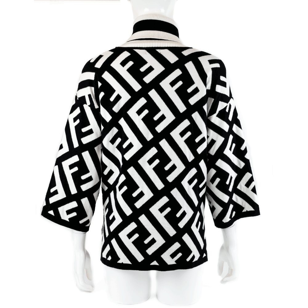 back view of Fendi Black and White Logo Sweater