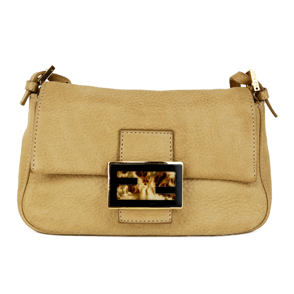 Fendi Beige Leather Mama Forever Mini Baguette