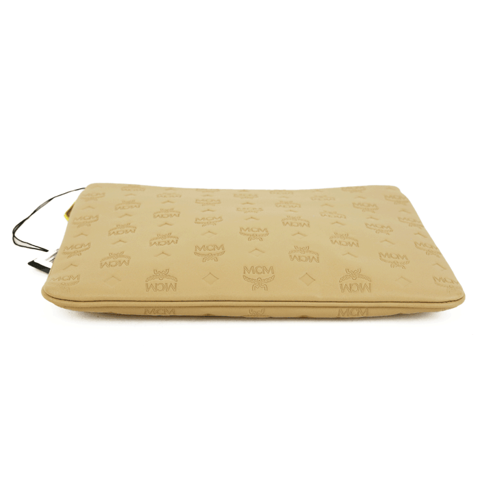 base view of MCM Beige Leather Aren Monogram Crossbody Pouch