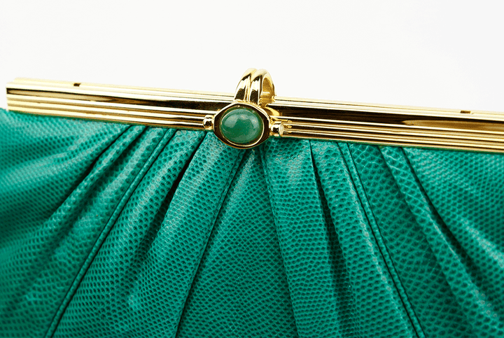 Judith Leiber Vintage Green Frame Clutch