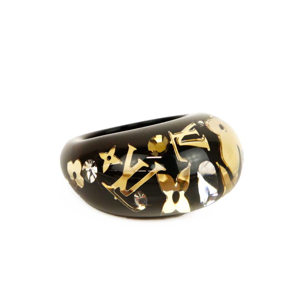 Louis Vuitton Black Inclusion Dome Ring