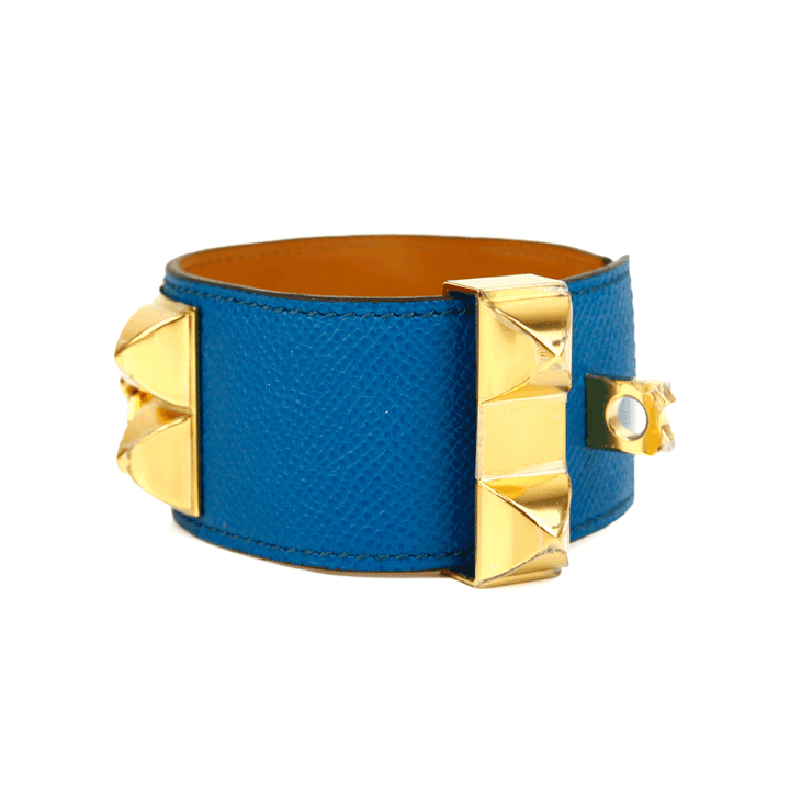 Hermès Collier de Chien Blue & Gold Bracelet