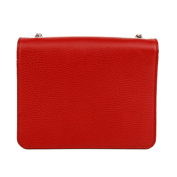 back view of Gucci Red Dollar Calfskin Small Interlocking G Crossbody Bag