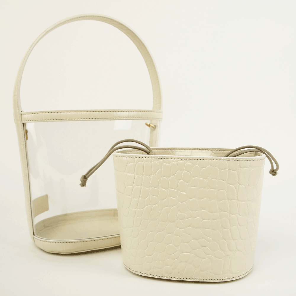 Staud Bissett PVC & Embossed Leather Bucket Bag