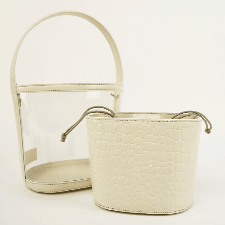 Staud Bissett PVC & Embossed Leather Bucket Bag