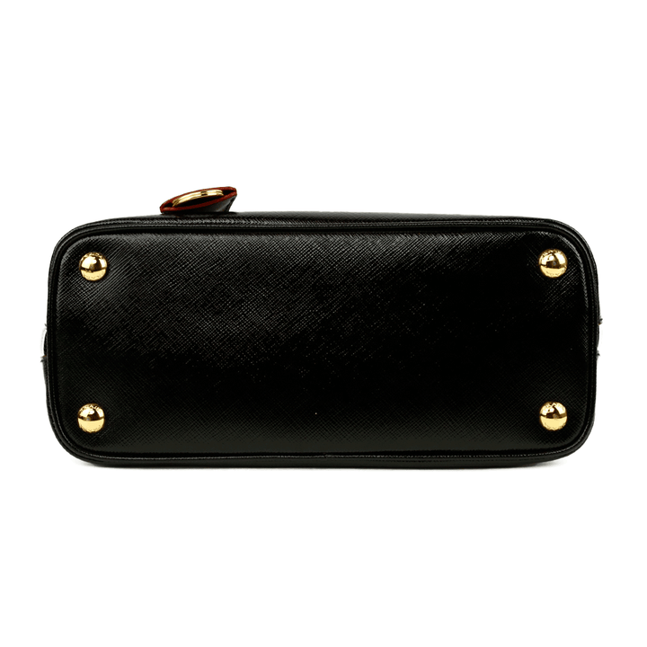 base view of Prada Black Saffiano Vernice Small Promenade Bag